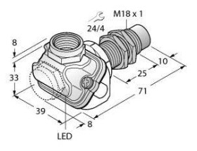 Turck Czujnik indukcyjny nie podtynkowy NAMUR NI10-EM18WDTC-Y1X