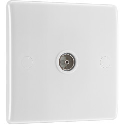 BG 862 White Nexus Moulded Single Isolated Socket TV Or FM Co-Axial Aerial