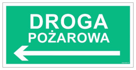 ZNAK - AC077 Droga pożarowa w lewo 20 x 10 cm TS - Płyta TD foto.