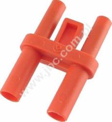 2019-ARS-RT Mostek izolowany, raster 19mm, 2x(wtyk z dodatkowym gniazdem 4mm), czerwony, ELECTRO-PJP, WYPRZEDAŻ