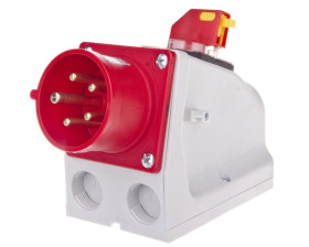 Wtyczka odbiornikowa KOMBI 16A 5P 400V czerwona IP44 615-6W