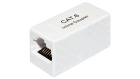 Łącznik Modularny Beczka 2Xrj45 8P8c Kat.6 Nieekranowany Utp Biały