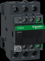 LC1D25KUE Power contactor, TeSys D, 3-pin, 1 NC, 1 NO, 100 - 250 V