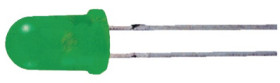 LED, THT, Ø 2.9 mm, green, 565 nm, 1 to 3 mcd, 50°, L-7104LGD