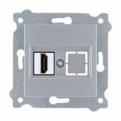 Gniazdo HDMI z wtyczką Srebrny 269/10E EXEN