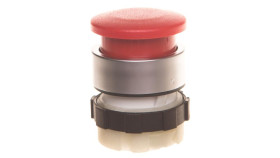 Przycisk Grzybkowy 22Mm Czerwony Fi 28 Pierścień Czołowy Aluminium...