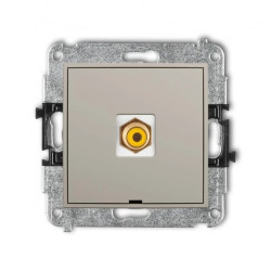 MINI Mechanizm gniazda pojedynczego RCA, bez pola opisowego (typu cinch - żółty, pozłacany) taupe 60MGRCABO-1