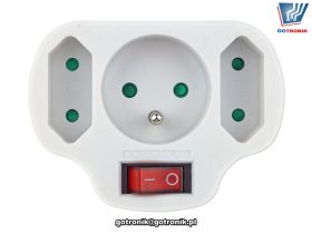 Rozgałęźnik wtyczkowy 3 gniazdkowy z włącznikiem