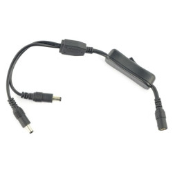 Rozgałęziacz DC 5,5/2,1mm z włącznikiem - 2 wtyki
