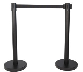 Słupek taśmy długość taśmy 2m Bariera chowana Ø 63mm Czarny