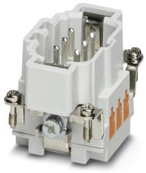 Pin contact insert, 6B, 6 pole, equipped, QUICKON, with PE contact, 1605611