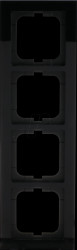 1724-281 Cover frame 4-gang, black - Busch-axcent®