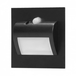 DRACO LED NEW 1,5W, oprawa schodowa podtynkowa, 12VDC, 30lm, 6000K, czarny, czujnik ruchu i zmierzchu AD-OS-6164LR6/B
