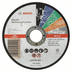 Bosch 2608602383 Rapido Cutting Disc 125mm Multi-Material Angle Grinder