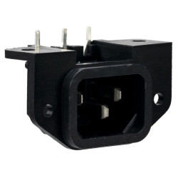 Bulgin PX0580/PC IEC Power Connector C14 Inlet 10A 250V AC, PCB Mount Flange