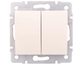 LOGI Łącznik dwugrupowy świecznikowy śrubowy 10AX 250V kremowy 021010103 25126