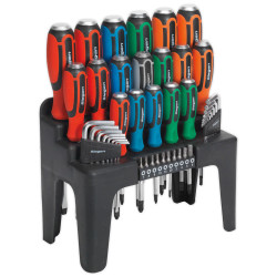 Siegen S01106 Hammer-Thru Screwdriver, Hex Key &amp; Bit Set 44pc