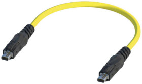 Connection cable, 10 m, T1 industrial plug straight to T1 industrial plug straight, AWG 22-7, 33280202002100