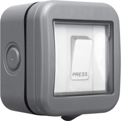 BG WPB14 IP55 Weatherproof IP55 Single Bell Push Switch, 10A