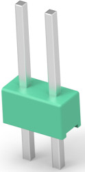 Pin header, 2 pole, pitch 2.54 mm, straight, green, 826926-2