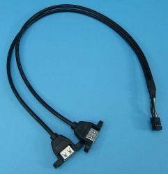 GNIAZDA 2xUSB 'A' DO OBUD.KAB.30cm T2