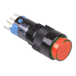 AL2M-A21PR Red 12mm Latching Round illuminated Push Button Switch IP65 DPDT