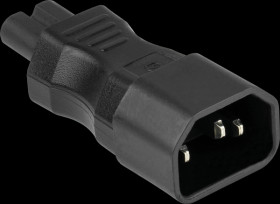 SKA-1470S Power adapter IEC plug C14 to C7/Euro 8 socket, black