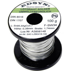 Edsyn SAC-LZB0418 Lead-Free Solder Reel Sn955AgCu07 100g 1.74mm