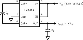 1.8-V to 5.5-VIN switched capacitor voltage inverter