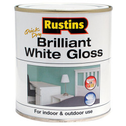 Rustins WHIGW1000 Quick Dry Brilliant White Gloss 1 Litre