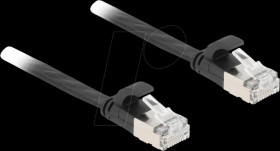 81162 RJ45 flat cable, Cat.6a, U/FTP, 0.5 m, black