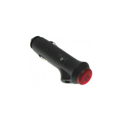 Wtyk zapalniczki z wyłącznikiem podświetlany czerwony kątowy