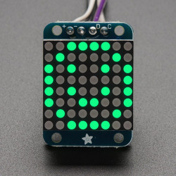 Adafruit Mini 0.8" 8x8 LED Matrix with I2C Backpack - Pure Green