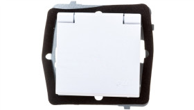 Sonata Gniazdo Bryzgoszczelne Z/U Ip44 Klapka Biała Gph-1Rz/M/00/W