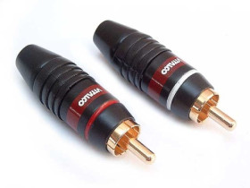 Wtyk RCA (chinch) lutowany na przewód - złoty