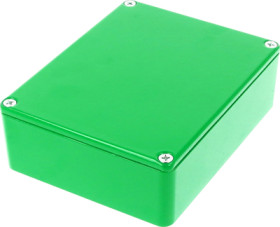 Aluminum die cast enclosure, (L x W x H) 119 x 94 x 34 mm, green, IP54, 1590BBGR