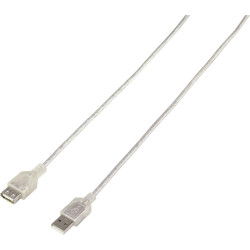 Renkforce RF-4538152 USB cable USB 2.0 A-plug to A-socket 3m Transparent
