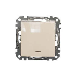 Łącznik 1-biegunowy z podświetleniem, beżowy, Sedna Design i Elements SDD112101L