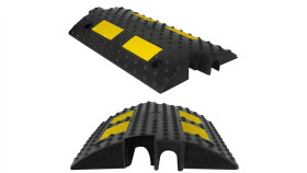 Najazd Kablowy Gumowy 2 Kanały, Nakładany, Próg Zwalniający