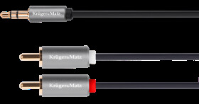 Kabel jack 3.5 wtyk stereo - 2 x RCA 1m Kruger&amp;Matz Basic KM1218