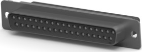 D-Sub socket, 37 pole, standard, unequipped, straight, crimp connection, 205209-2