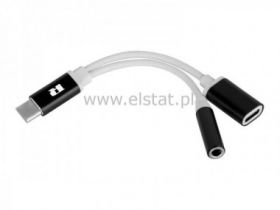 Adapter USB GN typ C- USB WT typ C- GN Jack3,5 st.