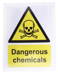 Tablica ostrzegawcza, kolor: Żółty/czarny, materiał Winyl Substancje niebezpieczne Etykieta