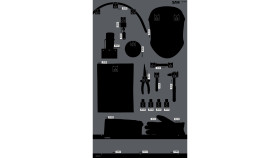 Panel wiszący na narzędzia Panele ścienne Panel zawartość Panel, zestaw haczyków, zestaw narzędzi, szyna do montażu