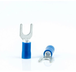 Insulated forked cable lug, 1.5-2.5 mm², AWG 16 to 14, blue, BYB-4-07F5026