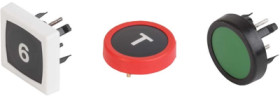 Short-stroke pushbutton, Form A (N/O), 125 mA/48 VDC, unlit , actuator (red), 3 N, solder connection, 1241.1113.3057