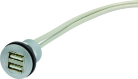 USB 2.0 cable for front panel mounting, 2 x USB socket type A to 2 x USB plug type A, 3 m, silver, 09454521954