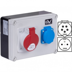 Rozdzielnica budowlana WDD hermetyczna IP54 + 16A/[5P] + 230V/[2P+Z] DOKTORVOLT DV-0133-F