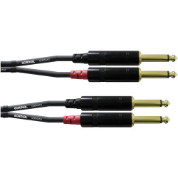 Cordial CFU 6 PP Audio Adapter cable Black 6.00 m 2x 6.35 mm Jack to 2x 6.35 m