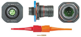 Złącze 3-pinowe Żeński Souriau Sunbank by Eaton Męski Montaż na panelu MIL-DTL-38999 rozmiar 09